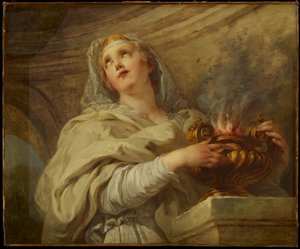 Vestal Virgin，c.1730 作者 弗朗索瓦·勒莫恩